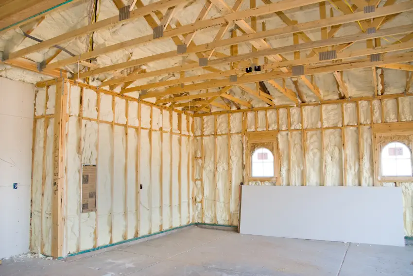 Open-cell spray foam insulation installed in a Houston area home